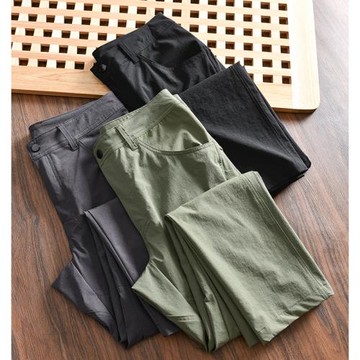 戶外裊系 輕量彈力梭織 外貿男士夏季輕薄透氣速干運動休閑長褲