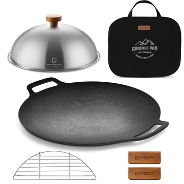 Wagensteiger IH電磁爐烤盤 Set 5件組 含不鏽鋼網架 防燙握柄 鍋蓋 收納包  360mm  1組