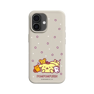iPhone 16 SolidX 貝殼灰 - 三麗鷗-布丁狗30週年 PomPomPurin (30th Anniversary) - 一起玩耍