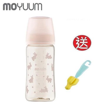MOYUUM第三代PPSU寬口奶瓶270ml(3m+)(8809926453165點點兔) 550元+送奶嘴刷