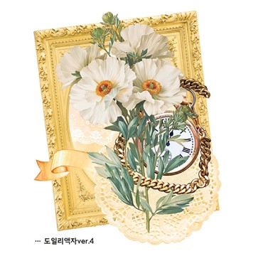 蕾絲花框時鐘 5款 (blackraccoon) 復古拼貼設計紙