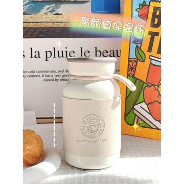 高顏值日系保溫杯女生2024新款簡約不銹鋼水杯子辦公室學生隨行杯