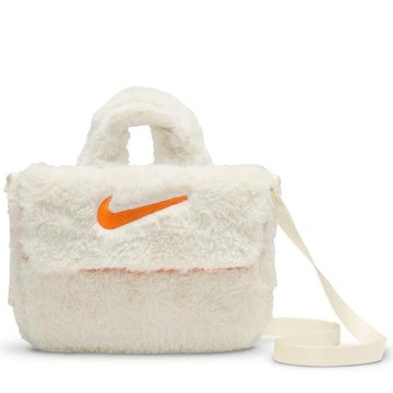 【NIKE耐吉】Faux Fur 白色可愛絨毛斜肩小包 成人小包學生側背包時尚潮流單肩包毛絨手提包小孩背包(FZ1329113) 巨蟹座生日禮物 交換禮物 女生禮物