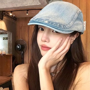 貝雷帽 牛仔帽 女帽 小熊 星星 蝴蝶結 復古帽 前進帽 女生帽子 報童帽 牛仔貝雷帽 畫家帽 顯臉小 韓版帽子 063