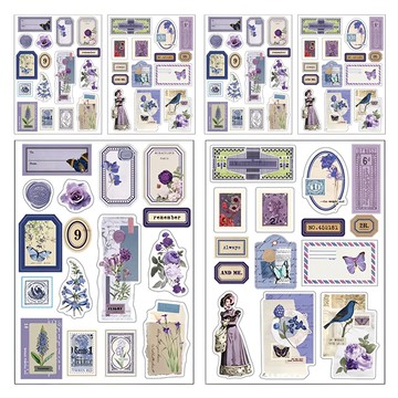 infeelME 暖空紙品 裝飾貼紙 小園香徑 Set 125*170mm  紫陌  3組