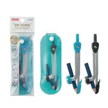 【COX 三燕】安全圓規 鉛筆型 顏色隨機 / 支 D-320