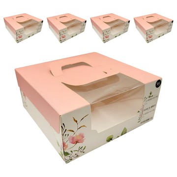 Pimex 蛋糕盒 6吋 粉紅花園 Set 5  5個