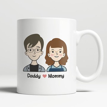 客製人像畫 / 平口馬克杯 (可愛風)