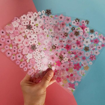 櫻花貼紙無痕防水自粘玻璃保溫水杯瓶子DIY手賬素材裝飾小圖案貼畫【不二雜貨】