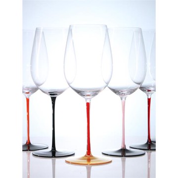 彩色桿波爾多歐式紅酒杯黑領結粉色勃艮第白葡萄酒杯子翠綠香檳杯