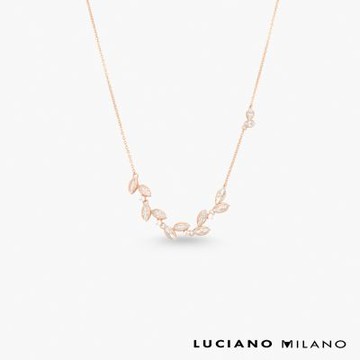 LUCIANO MILANO 刻劃浪漫 純銀項鍊(玫瑰金色)