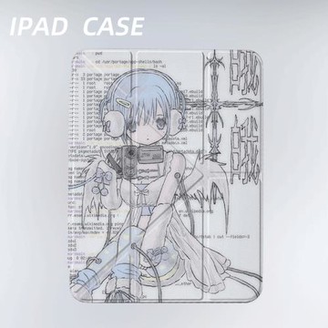 原創小眾藍色少女iPad11代2025新款蘋果Air7Y折三折防彎保護套2021九代平板殼11寸Pro亞克力適用mini7帶筆槽