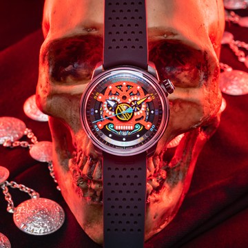 BB-01 自動機械系列 墨西哥紅色骷髏自動大三針