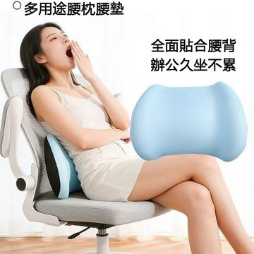 【台灣現貨】人體工學設計 辦公室座椅靠墊 汽車靠枕 車用枕頭 乳膠靠墊腰靠 靠墊 靠枕 腰枕 護腰坐墊  靠腰墊