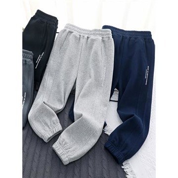 男童春秋運動褲純棉字母印花衛褲兒童新款長褲洋氣童裝休閑褲子潮