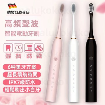 【台灣12H出貨💝】全新松禾高震動聲波電動牙刷 6種模式 聲波電動牙刷 音波震動牙刷 超聲波電動牙刷 IPX7