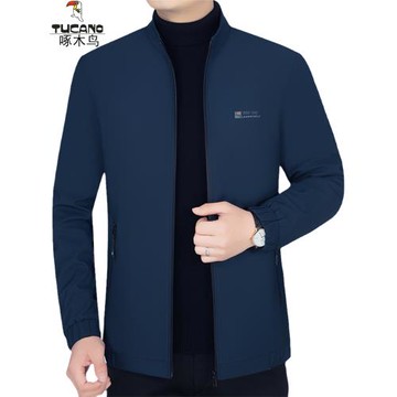 啄木鳥爸爸春秋外套2025年休閑中年男士夾克秋季薄款中老年男裝