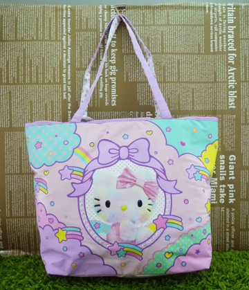 【震撼精品百貨】Hello Kitty 凱蒂貓~造型提袋~彩虹夢(粉紫)#04338
