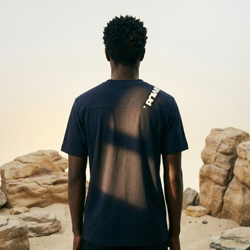 KINGO男款｜海軍藍織帶短袖T恤611107