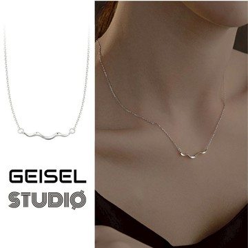【GEISEL】水波紋項鍊 女生項鍊男 ins項鍊 不鏽鋼項鍊(B-111)