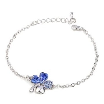 現貨+預購 925純銀手鍊水晶手環-甜美幸運四葉草女飾品七夕情人節生日聖誕節交換禮物4色73ak44【獨家進口】【米蘭精品】