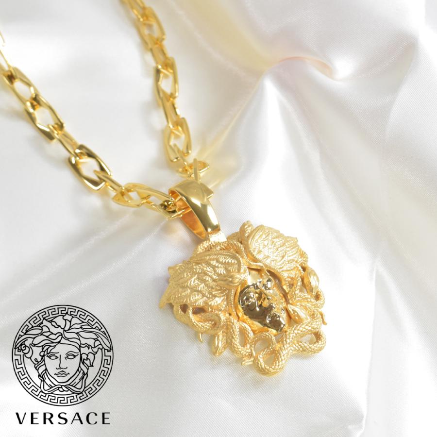 ヴェルサーチ VERSACE ネックレス BIGメデューサ メンズ ゴールド