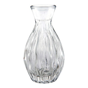 空氣選物 復古浮雕玻璃花瓶 小花器 桌面擺飾  1個  透明色  11.5 x 3.7 x 3.7cm