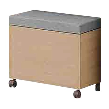 文創集 愛坦貓抓皮革可收納化妝椅/椅凳(底部滑輪可移動擺設)-43x30x43cm免組