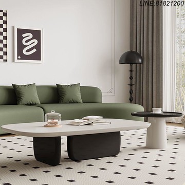 茶几 邊桌 電視櫃 邊幾 免運/開立發票 2024簡約茶幾網紅奶油風現代創意茶幾組合高級客廳極簡茶桌小戶型 快速出貨