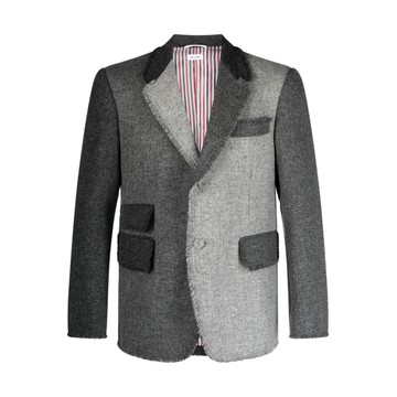 Thom Browne - Light And Dark Grey Wool Blazer