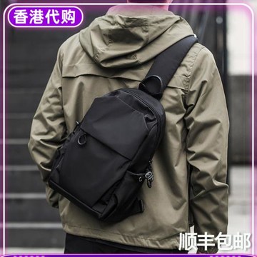 香港男士包包外出前胸包大容量休閑多功能小背包跨單肩斜挎包潮牌