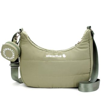 【ELLE Active】蓬蓬雲朵系列-彎月側背包/斜背包-抹茶綠