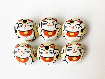 布釦 針織 編織 縫紉 手作材料 招財貓 鈕釦 DIY材料