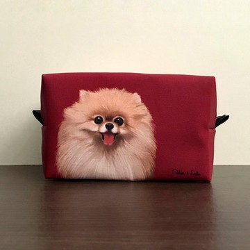 經典汪喵化妝包/收納包 - 棕色博美