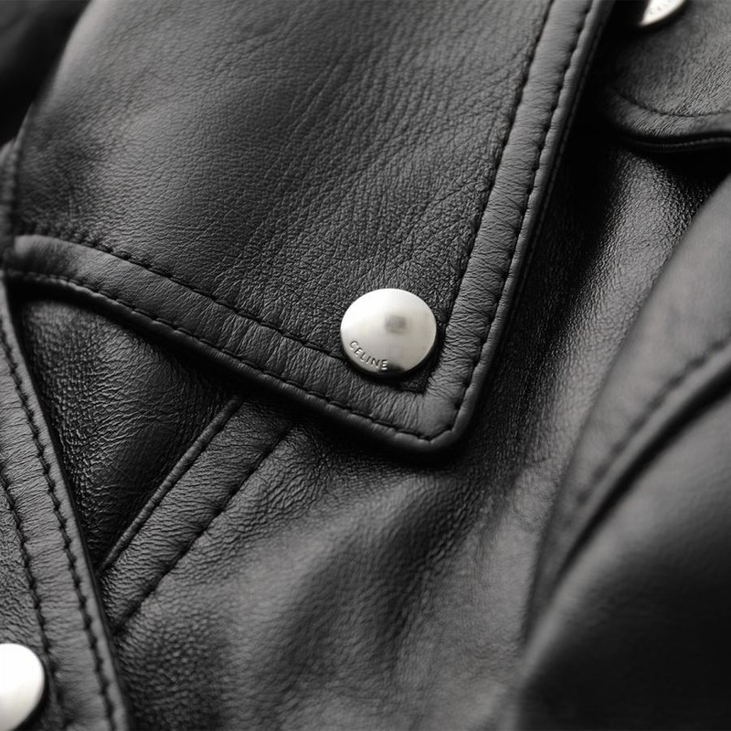 絶対に欲しい一着◆CELINE ラムスキン レザージャケット WHITE CELINE セリーヌ ライダースジャケット 2EE31280D.38NO メンズ
