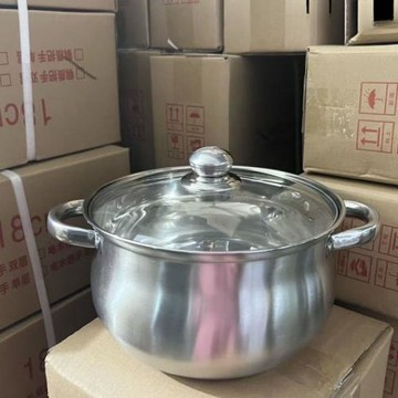 鍋燃氣灶促銷電磁爐防燙煮湯不銹鋼湯鍋家用平底特厚煮粥蘋果