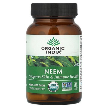 Organic India, 有機，印楝，90 素食膠囊