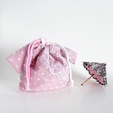 【現貨】和服造型束口袋 (帶襯裡)