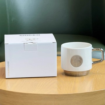 星巴克杯子2026新年禮物雪耀奇境系列高顏值銀白色陶瓷桌面馬克杯節日禮物