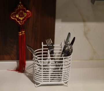 時尚多功能桌面刀叉勺 筷籠 筷子筒 瀝水筷子籠 掛式掛立兩用筷架1入