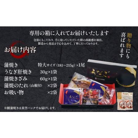 ふるさと納税 国産うなぎ蒲焼き特大サイズ(181〜215g)・きざみ・肝焼きセット 宮崎県宮崎市