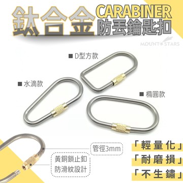 星攀戶外✩鈦合金登山快扣 極限D型登山扣 4.8cm掛扣 超輕鑰匙扣 水瓶扣 安全帽扣 掛扣 扣環 萬用掛扣 鑰匙圈