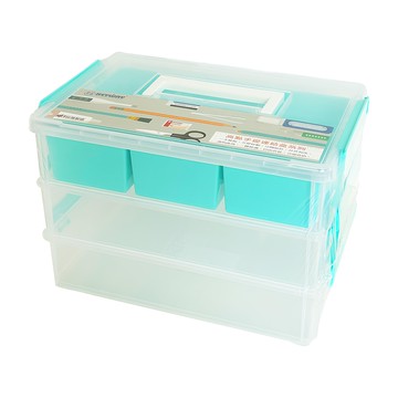 KEYWAY 聯府 高點手提9號3層連結盒  透明色  1組