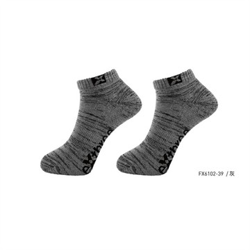 羽球類用品 低筒1/4 彩色針織運動襪-灰【25-28cm】一雙 (BMT084)