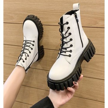 馬丁靴女款2023新款英倫風短靴厚底秋季超火爆款顯腳小中筒單靴