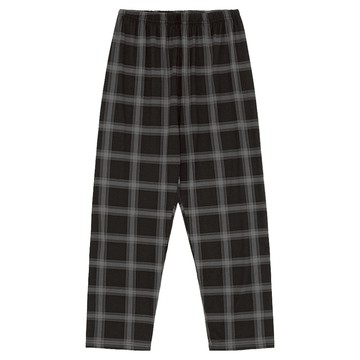 BASE ALPHA ESSENTIALS 柔軟格紋長褲 家居服 外出服  黑色  均碼