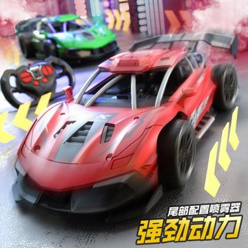 兒童遙控車rc競速四通充電動高速噴霧賽車仿真模型兒童玩具跨境