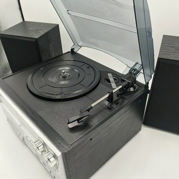 跨境黑膠唱片機cd機老式磁帶機FM收音機分體式藍牙音箱大功率家用【Snowbelle優選】