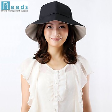 又敗家@日本NEEDS涼感速乾百搭雙面遮陽帽可折疊長12公分大帽簷99%抗UV夏季戶外防曬帽防紫外線太陽帽蝴蝶結帽淑女帽【全館299超取免運】【APP下單點數4倍送】