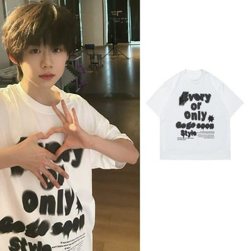 限時免運🚚陳奕恆同款衣服美式潮牌字母印花夏季短袖T恤男女寬鬆情侶裝上衣G9J7